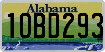 AL license plate 10BD293