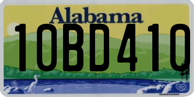 AL license plate 10BD410