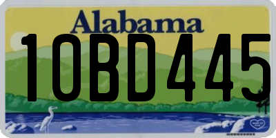 AL license plate 10BD445