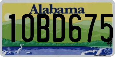 AL license plate 10BD675