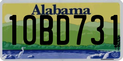 AL license plate 10BD731