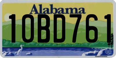 AL license plate 10BD761