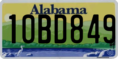 AL license plate 10BD849