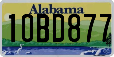 AL license plate 10BD877