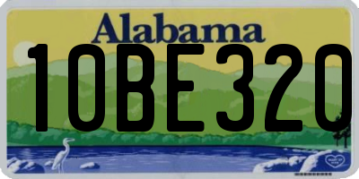 AL license plate 10BE320