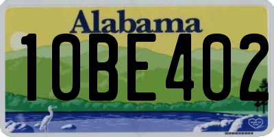 AL license plate 10BE402