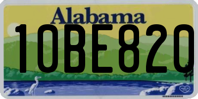 AL license plate 10BE820