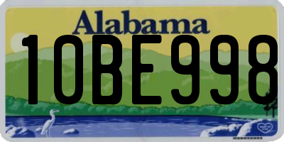 AL license plate 10BE998