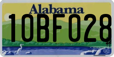 AL license plate 10BF028