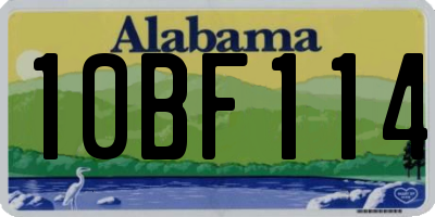 AL license plate 10BF114