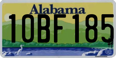 AL license plate 10BF185