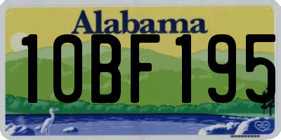 AL license plate 10BF195