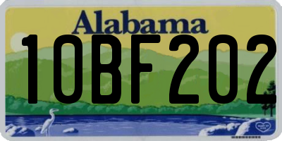 AL license plate 10BF202