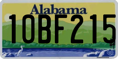 AL license plate 10BF215