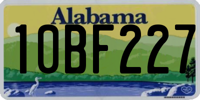 AL license plate 10BF227