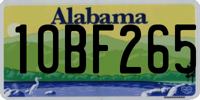 AL license plate 10BF265