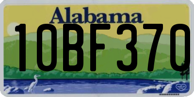 AL license plate 10BF370
