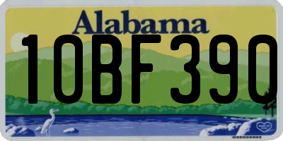 AL license plate 10BF390