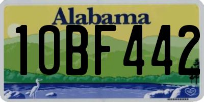 AL license plate 10BF442