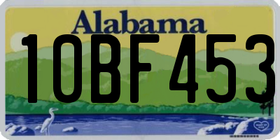 AL license plate 10BF453
