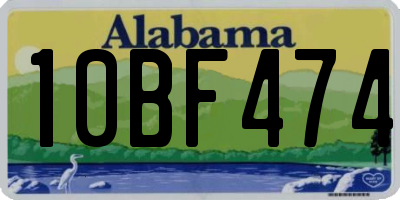 AL license plate 10BF474
