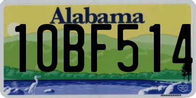 AL license plate 10BF514