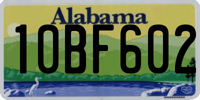 AL license plate 10BF602