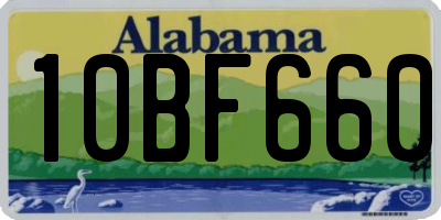 AL license plate 10BF660