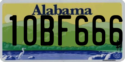 AL license plate 10BF666