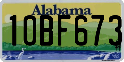 AL license plate 10BF673