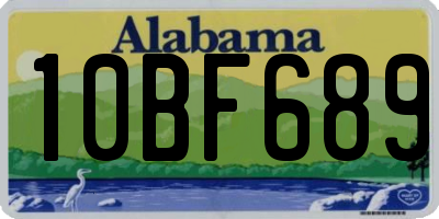AL license plate 10BF689