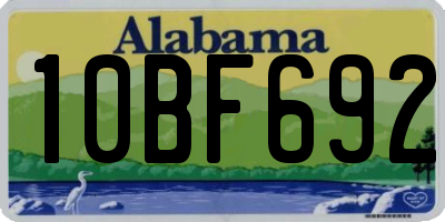 AL license plate 10BF692