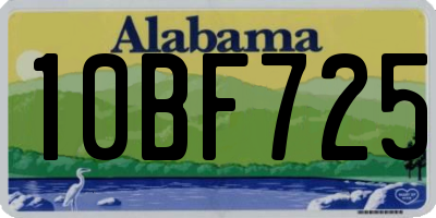 AL license plate 10BF725
