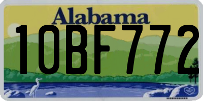 AL license plate 10BF772