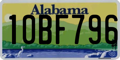 AL license plate 10BF796