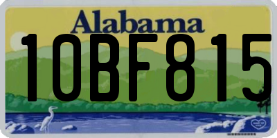 AL license plate 10BF815