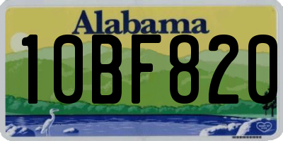 AL license plate 10BF820