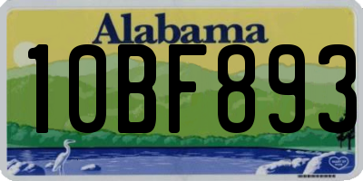 AL license plate 10BF893