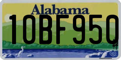 AL license plate 10BF950