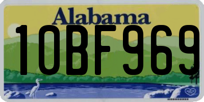 AL license plate 10BF969