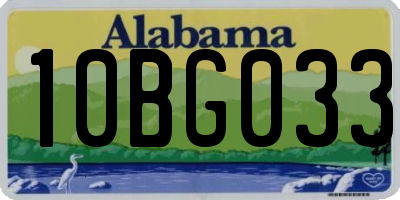 AL license plate 10BG033