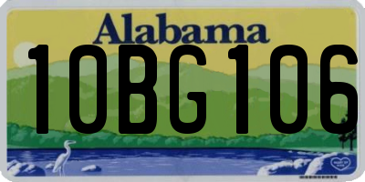 AL license plate 10BG106