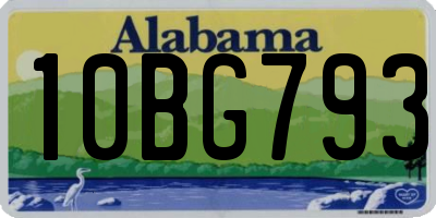 AL license plate 10BG793
