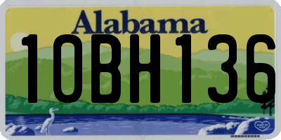 AL license plate 10BH136