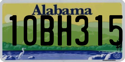 AL license plate 10BH315