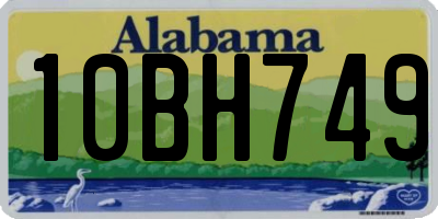 AL license plate 10BH749