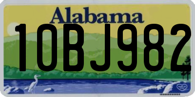 AL license plate 10BJ982