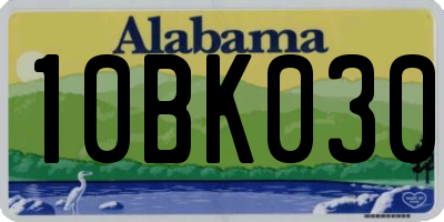AL license plate 10BK030