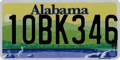 AL license plate 10BK346