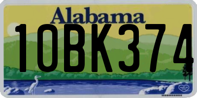 AL license plate 10BK374
